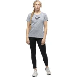 Norrona Maglietta Donna - /29 Cotton Viking - Drizzle Melange/Caviar -Norrona norrona 29 cotton viking t shirt women drizzle melange caviar 3 1033038