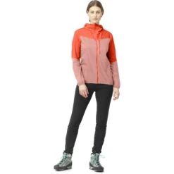 Norrona Giacca Donna - Falketind Aero60 Hood - Orange Alert/Peach Amber -Norrona norrona falketind aero60 hood women orange alert peach amber model 1 1399430