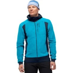 Norrona Giacca Uomo - Falketind Alpha120 Zip Hood - Hawaiian Surf/Indigo Night