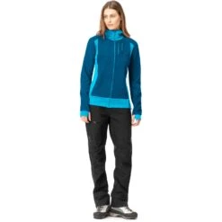 Norrona Giacca Donna - Falketind Alpha120 Zip Hood - Aquarius/Mykonos Blue -Norrona norrona falketind alpha120 zip hood women aquarius mykonos blue 4 1517554
