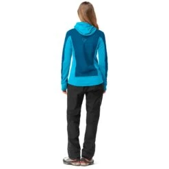 Norrona Giacca Donna - Falketind Alpha120 Zip Hood - Aquarius/Mykonos Blue -Norrona norrona falketind alpha120 zip hood women aquarius mykonos blue 5 1517555