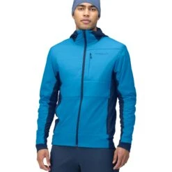 Norrona Giacca Uomo - Falketind Alpha90 Insulated Zip Hood - Hawaiian Surf/Indigo Night