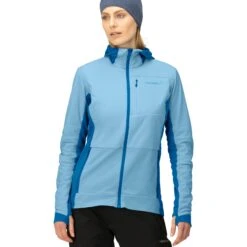 Norrona Giacca Donna - Falketind Alpha90 Insulated Zip Hood - Aquarius/Mykonos Blue