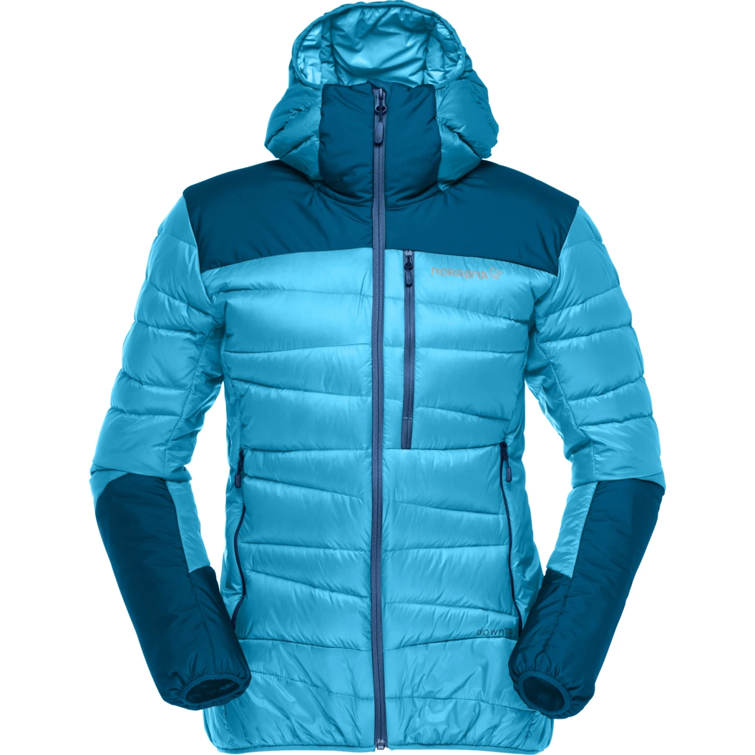 Norrona Giubbotto Donna - Falketind Down750 Hood - Aquarius/Mykonos Blue 4 Norrona Giubbotto Donna - Falketind Down750 Hood - Aquarius/Mykonos Blue - immagine 2