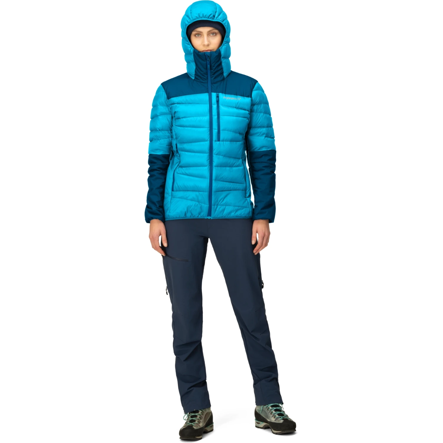 Norrona Giubbotto Donna - Falketind Down750 Hood - Aquarius/Mykonos Blue 6 Norrona Giubbotto Donna - Falketind Down750 Hood - Aquarius/Mykonos Blue - immagine 4