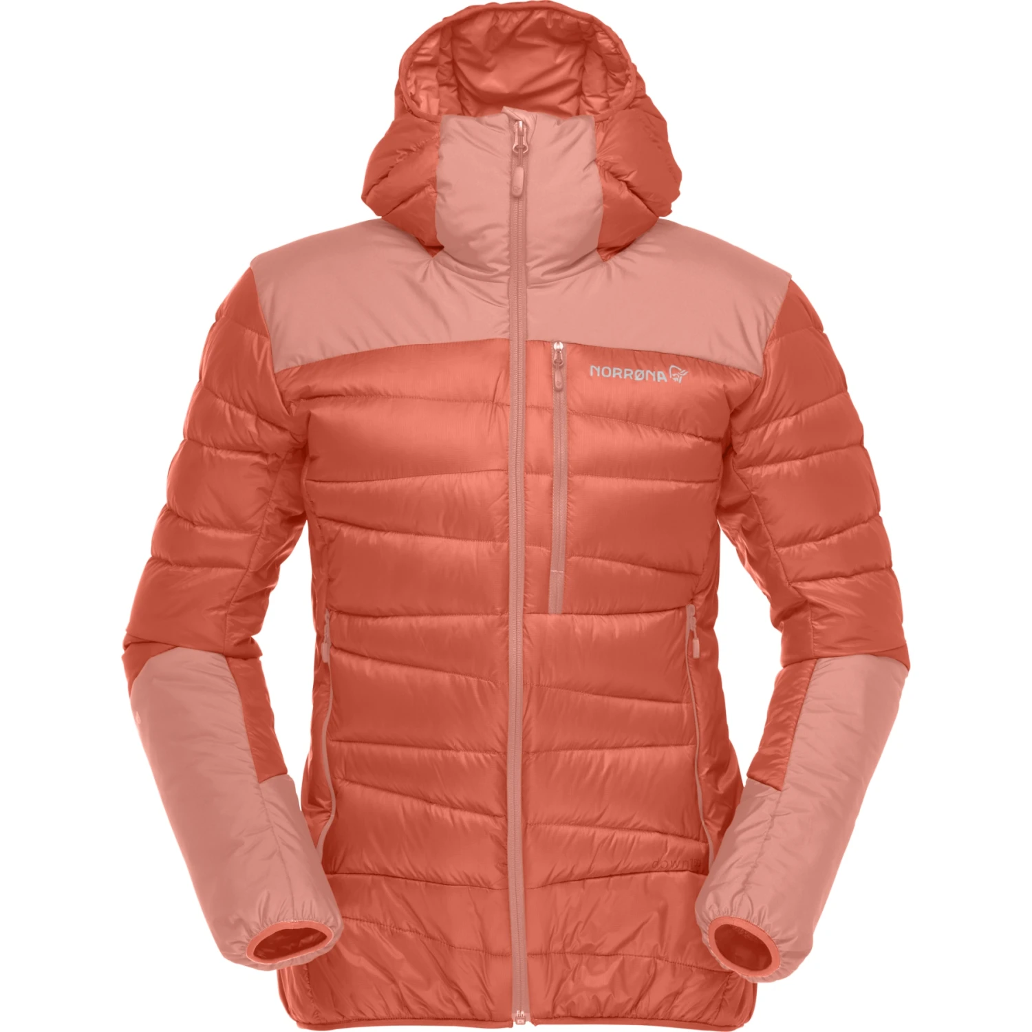 Norrona Giubbotto Donna - Falketind Down750 Hood - Orange Alert/Peach Amber 4 Norrona Giubbotto Donna - Falketind Down750 Hood - Orange Alert/Peach Amber - immagine 2