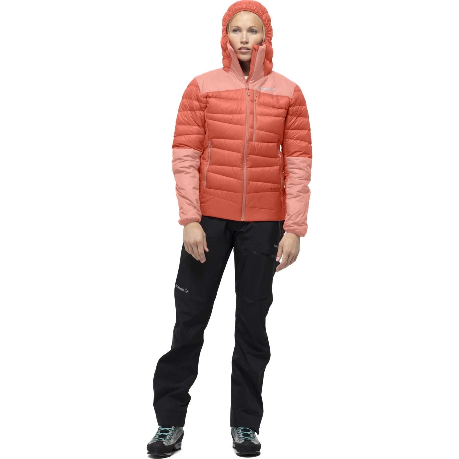 Norrona Giubbotto Donna - Falketind Down750 Hood - Orange Alert/Peach Amber 6 Norrona Giubbotto Donna - Falketind Down750 Hood - Orange Alert/Peach Amber - immagine 4