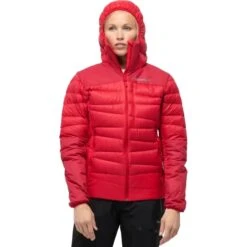 Norrona Giubbotto Donna - Falketind Down750 Hood - True Red