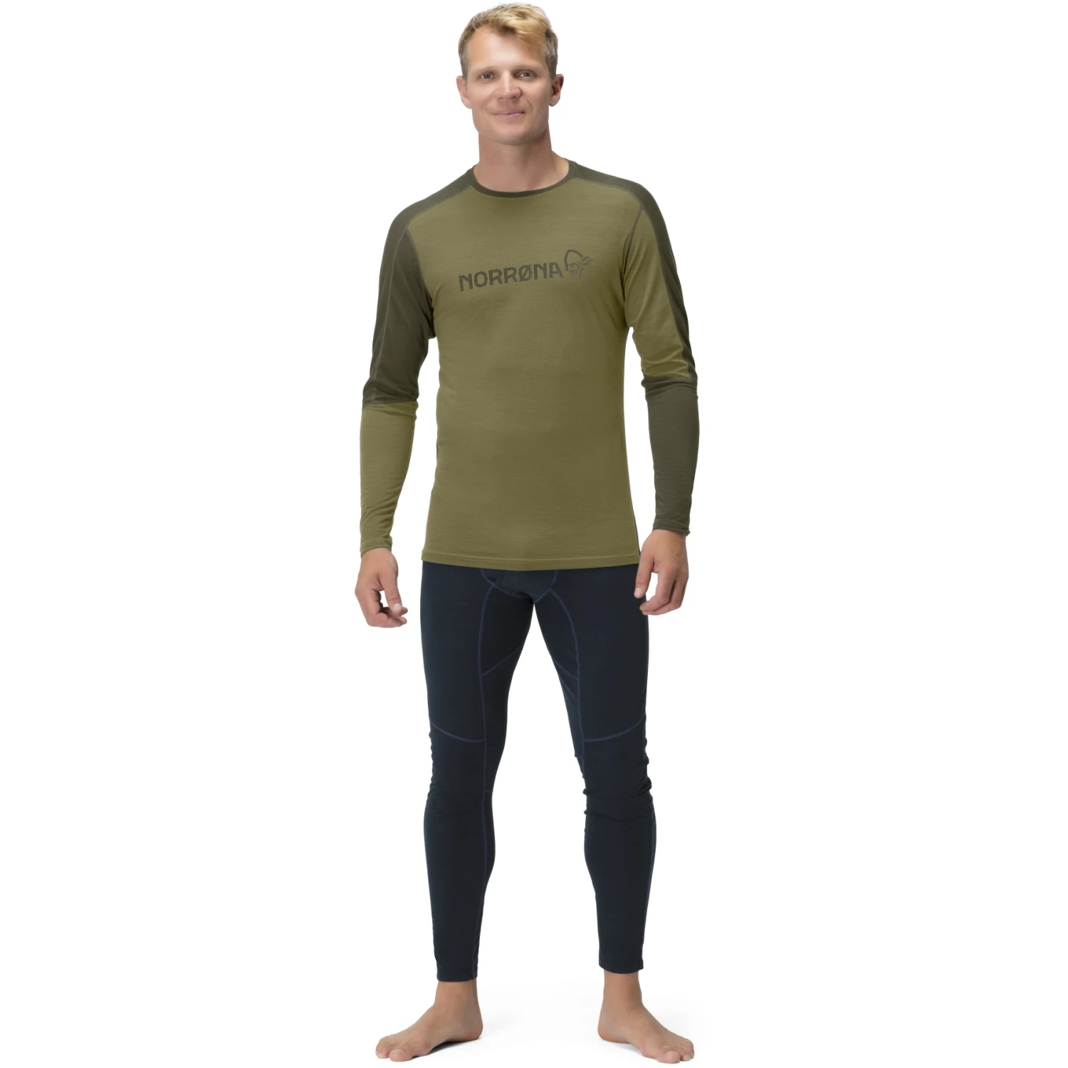 Norrona Maglia A Maniche Lunghe Uomo - Falketind Equaliser Merino Round Neck - Olive Drab/Olive Night 6 Norrona Maglia A Maniche Lunghe Uomo - Falketind Equaliser Merino Round Neck - Olive Drab/Olive Night - immagine 4
