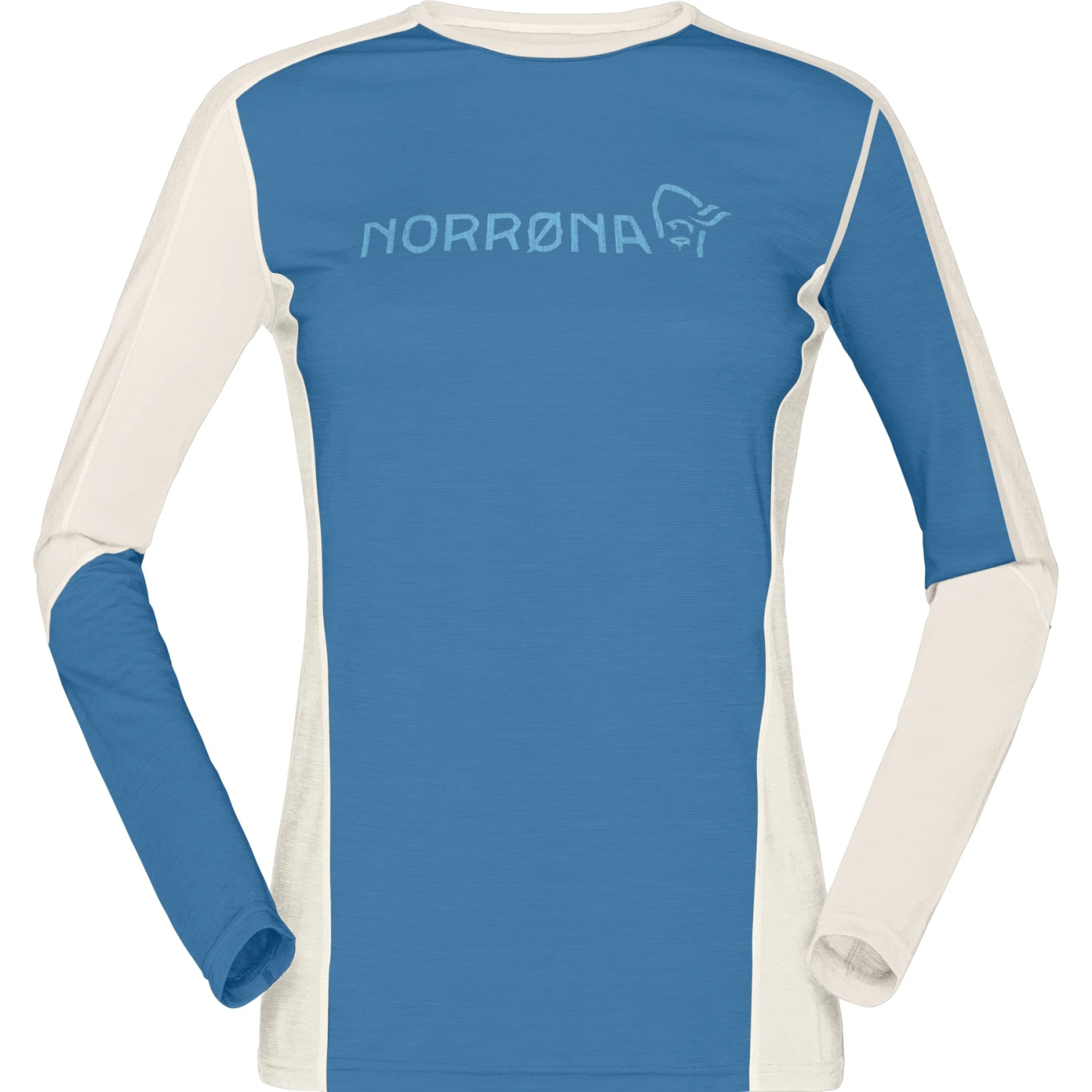 Norrona Maglia A Maniche Lunghe Donna - Falketind Equaliser Merino Round Neck - Hawaiian Surf/Snowdrop 4 Norrona Maglia A Maniche Lunghe Donna - Falketind Equaliser Merino Round Neck - Hawaiian Surf/Snowdrop - immagine 2