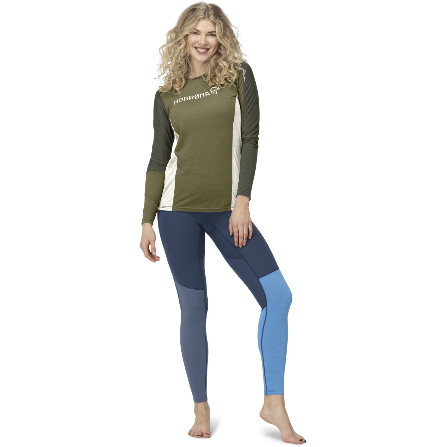 Norrona Maglia A Maniche Lunghe Donna - Falketind Equaliser Merino Round Neck - Olive Drab/Olive Night 6 Norrona Maglia A Maniche Lunghe Donna - Falketind Equaliser Merino Round Neck - Olive Drab/Olive Night - immagine 4