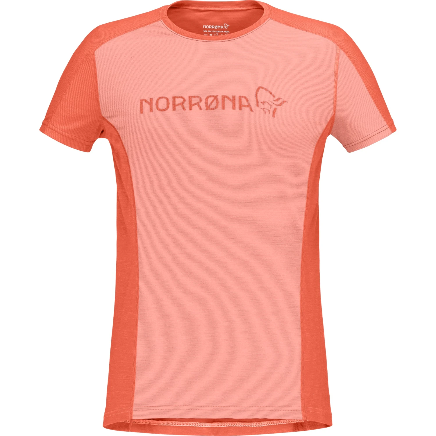Norrona Maglietta Donna - Falketind Equaliser Merino - Peach Amber/Orange Alert 4 Norrona Maglietta Donna - Falketind Equaliser Merino - Peach Amber/Orange Alert - immagine 2