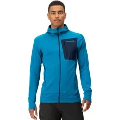 Norrona Giacca Uomo - Falketind Power Grid Hood - Hawaiian Surf/Indigo Night