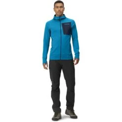 Norrona Giacca Uomo - Falketind Power Grid Hood - Hawaiian Surf/Indigo Night -Norrona norrona falketind power grid hood men hawaiian surf indigo night model 1 1399547