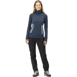 Norrona Giacca Donna - Falketind Power Grid Hood - Indigo Night -Norrona norrona falketind power grid hood women indigo night model 1 1399513