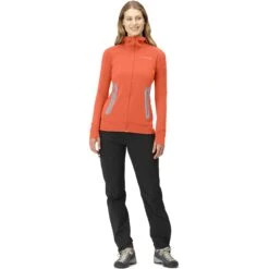 Norrona Giacca Donna - Falketind Power Grid Hood - Orange Alert -Norrona norrona falketind power grid hood women orange alert model 1 1399537