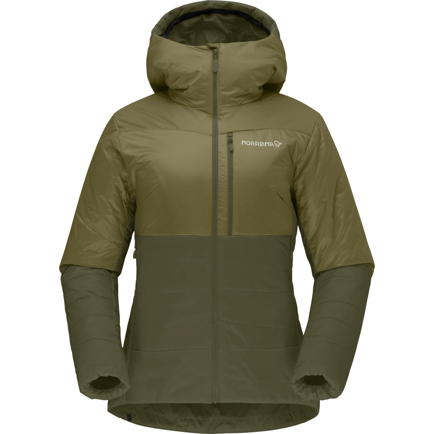 Norrona Giacca Donna - Falketind Thermo60 Hood - Olive Drab/Olive Night 4 Norrona Giacca Donna - Falketind Thermo60 Hood - Olive Drab/Olive Night - immagine 2