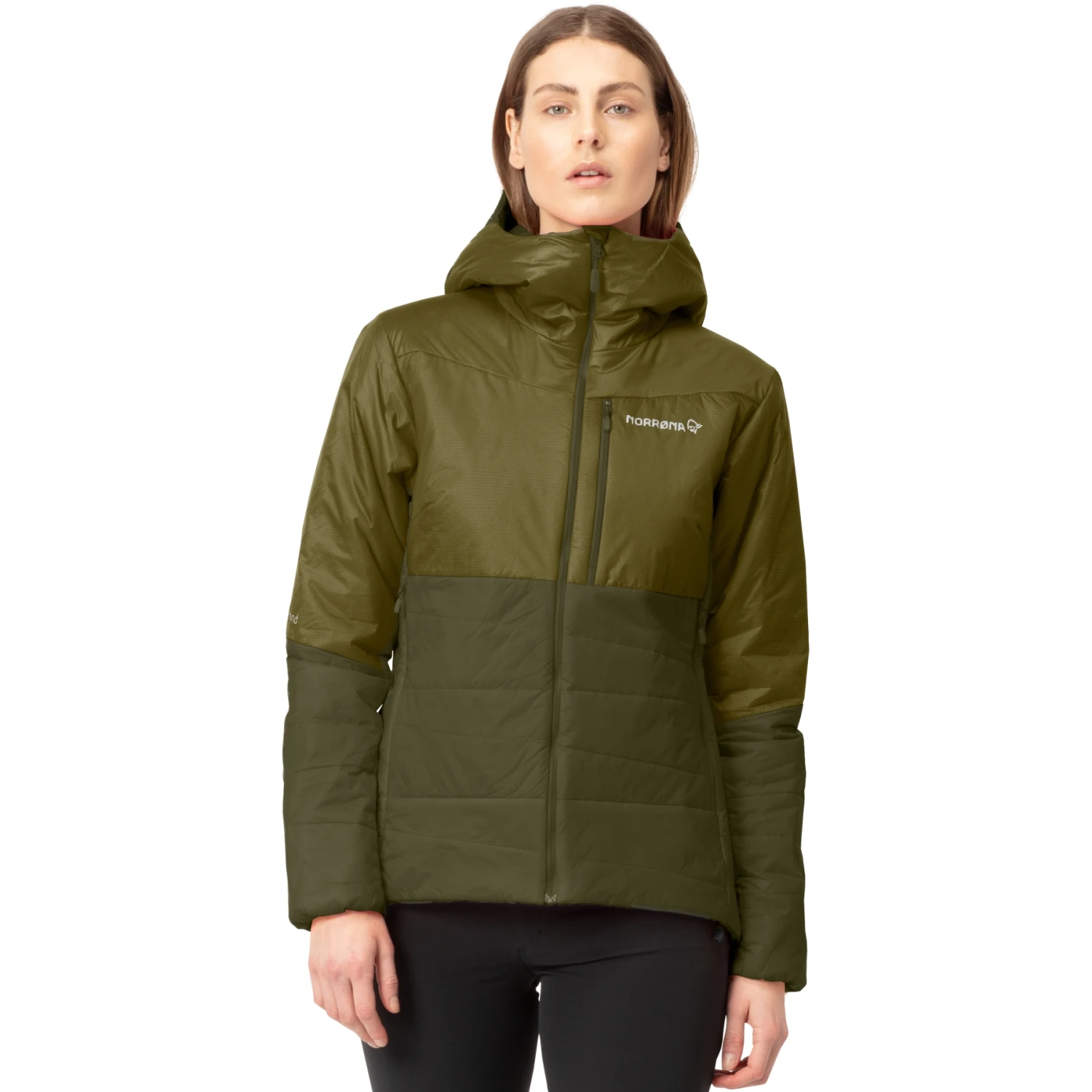 Norrona Giacca Donna - Falketind Thermo60 Hood - Olive Drab/Olive Night 3 Norrona Giacca Donna - Falketind Thermo60 Hood - Olive Drab/Olive Night