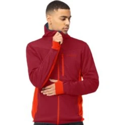 Norrona Giacca Uomo - Falketind Warm2 Octa Hood - Arednalin/Rhubarb