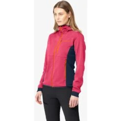 Norrona Giacca Donna - Falketind Warm2 Octa Hood - Honeysuckle/Indigo Night -Norrona norrona falketind warm2 octa hood women honeysuckle indigo night 4 1126722
