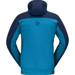 Norrona Giacca Uomo - Falketind Warmwool2 Stretch Zip Hood - Hawaiian Surf/Indigo Night -Norrona norrona falketind warmwool2 stretch zip hood jacket men hawaiian surf indigo night 2 1126439
