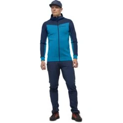 Norrona Giacca Uomo - Falketind Warmwool2 Stretch Zip Hood - Hawaiian Surf/Indigo Night -Norrona norrona falketind warmwool2 stretch zip hood jacket men hawaiian surf indigo night 2 1461844