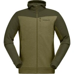 Norrona Giacca Uomo - Falketind Warmwool2 Stretch Zip Hood - Olive Night/Olive Drab -Norrona norrona falketind warmwool2 stretch zip hood jacket men olive night olive drab 1 1254024
