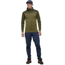 Norrona Giacca Uomo - Falketind Warmwool2 Stretch Zip Hood - Olive Night/Olive Drab -Norrona norrona falketind warmwool2 stretch zip hood jacket men olive night olive drab 3 1254027