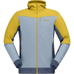 Norrona Giacca Uomo - Falketind Warmwool2 Stretch Zip Hood - Sulphur/Blue Fog -Norrona norrona falketind warmwool2 stretch zip hood jacket men sulphur blue fog 1 1341892
