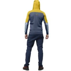 Norrona Giacca Uomo - Falketind Warmwool2 Stretch Zip Hood - Sulphur/Blue Fog -Norrona norrona falketind warmwool2 stretch zip hood jacket men sulphur blue fog model 2 1399560