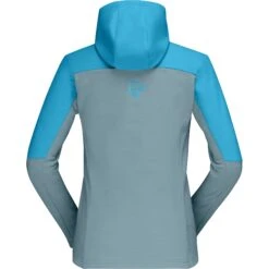 Norrona Giacca Donna - Falketind Warmwool2 Stretch Zip Hood - Aquarius/Tourmaline -Norrona norrona falketind warmwool2 stretch zip hood jacket women aquarius tourmaline 2 1126464