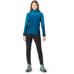 Norrona Giacca Donna - Falketind Warmwool2 Stretch Zip Hood - Hawaiian Surf/Mykonos Blue -Norrona norrona falketind warmwool2 stretch zip hood jacket women hawaiian surf mykonos blue 4 1517668