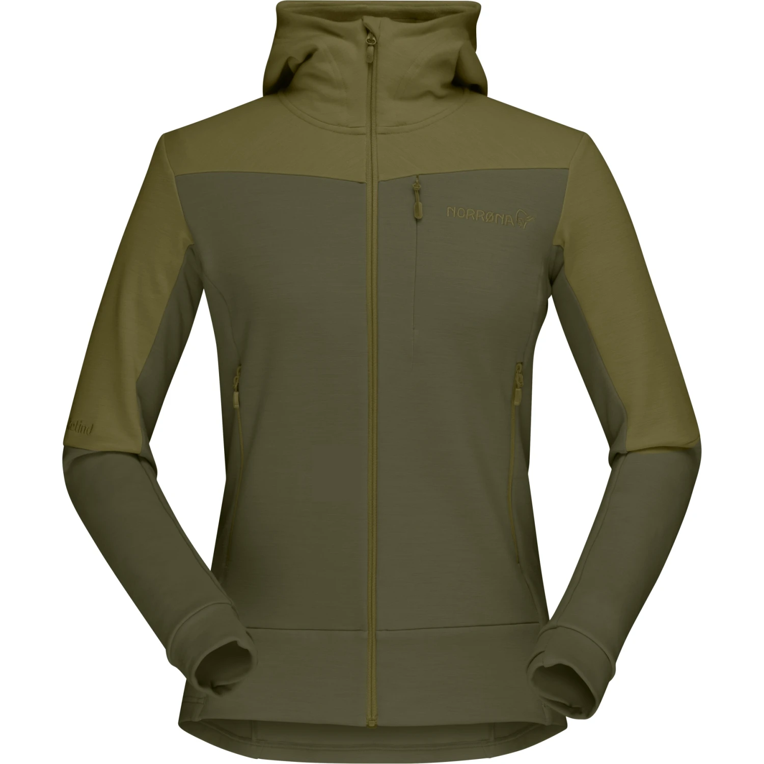 Norrona Giacca Donna - Falketind Warmwool2 Stretch Zip Hood - Olive Drab/Olive Night 4 Norrona Giacca Donna - Falketind Warmwool2 Stretch Zip Hood - Olive Drab/Olive Night - immagine 2