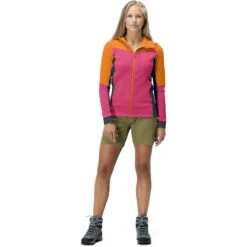Norrona Giacca Donna - Falketind Warmwool2 Stretch Zip Hood - Orange Popsicle/Honeysuckle -Norrona norrona falketind warmwool2 stretch zip hood jacket women orange popsicle honeysuckle 3 1025681