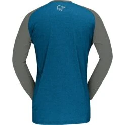 Norrona Maglia A Maniche Lunghe Uomo - Fjørå Equaliser Lightweight - Mykonos Blue/Castor Grey -Norrona norrona fjora equaliser lightweight long sleeve shirt men mykonos blue castor grey 2 1342007