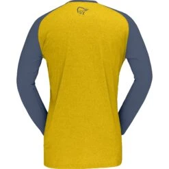 Norrona Maglia A Maniche Lunghe Uomo - Fjørå Equaliser Lightweight - Sulphur/Vintage Indigo -Norrona norrona fjora equaliser lightweight long sleeve shirt men sulphur vintage indigo 2 1342021
