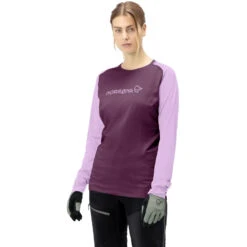 Norrona Maglia A Maniche Lunghe Donna - Fjørå Equaliser Lightweight - Dark Purple/Violet Tulle