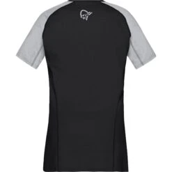 Norrona Maglia Donna - Fjørå Equaliser Lightweight - Caviar/Light Grey -Norrona norrona fjora equaliser lightweight t shirt women caviar light grey 2 1342202