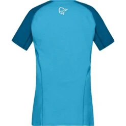 Norrona Maglia Donna - Fjørå Equaliser Lightweight - Mykonos Blue/Aquarius -Norrona norrona fjora equaliser lightweight t shirt women mykonos blue aquarius 2 1342211
