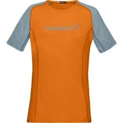 Norrona Maglia Donna - Fjørå Equaliser Lightweight - Orange Popsicle/Tourmaline -Norrona norrona fjora equaliser lightweight t shirt women orange popsicle tourmaline 1 1126789