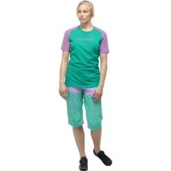Norrona Maglia Donna - Fjørå Equaliser Lightweight - Violet Tuille/Arcadia -Norrona norrona fjora equaliser lightweight t shirt women violet tulle arcadia 3 903517