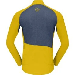 Norrona Maglia A Maniche Lunghe Uomo - Fjørå Equaliser Zip Top - Sulphur/Vintage Indigo -Norrona norrona fjora equaliser long sleeve zip top men sulphur vintage indigo 2 1342511