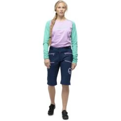 Norrona Pantaloncini Donna - Fjørå Flex1 Heavy Duty - Indigo Night/Violet Tulle -Norrona norrona fjora flex1 heavy duty shorts women indigo night violet tulle 7 903605