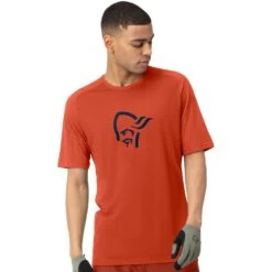 Norrona Maglietta Uomo - Fjørå Wool - Rooibos Tea/Indigo Night