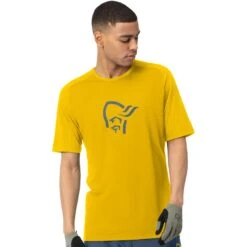 Norrona Maglietta Uomo - Fjørå Wool - Sulphur/Vintage Indigo