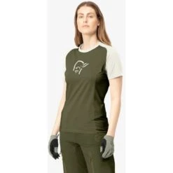 Norrona Maglietta Donna - Fjørå Wool - Olive Night/Snowdrop 10 Norrona Maglietta Donna - Fjørå Wool - Olive Night/Snowdrop -Norrona norrona fjora wool t shirt women olive night snowdrop 4 1127023 1