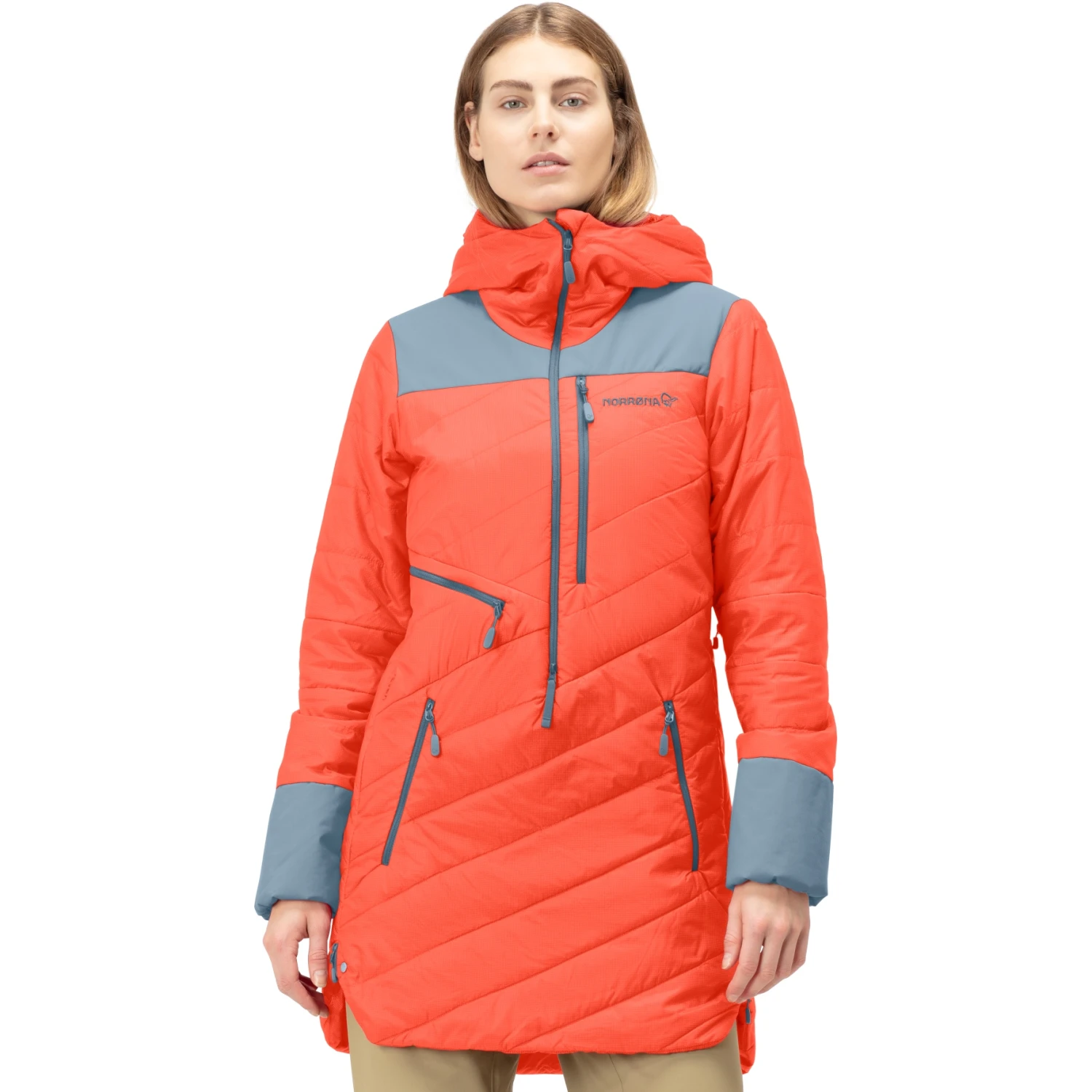 Norrona Giacca Donna - Lofoten Primaloft80 Anorak - Orange Alert/Blue Fog 3 Norrona Giacca Donna - Lofoten Primaloft80 Anorak - Orange Alert/Blue Fog