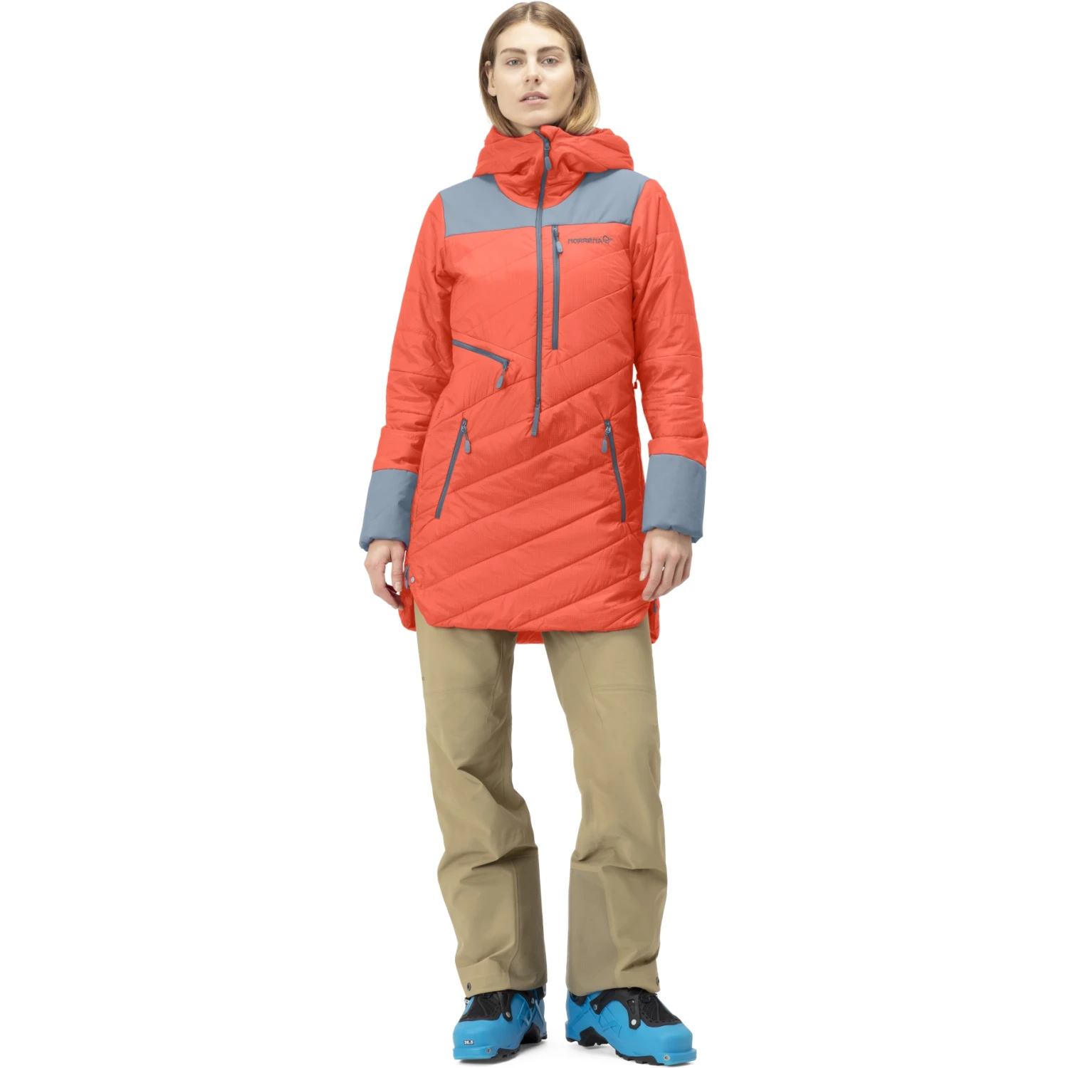 Norrona Giacca Donna - Lofoten Primaloft80 Anorak - Orange Alert/Blue Fog 6 Norrona Giacca Donna - Lofoten Primaloft80 Anorak - Orange Alert/Blue Fog - immagine 4