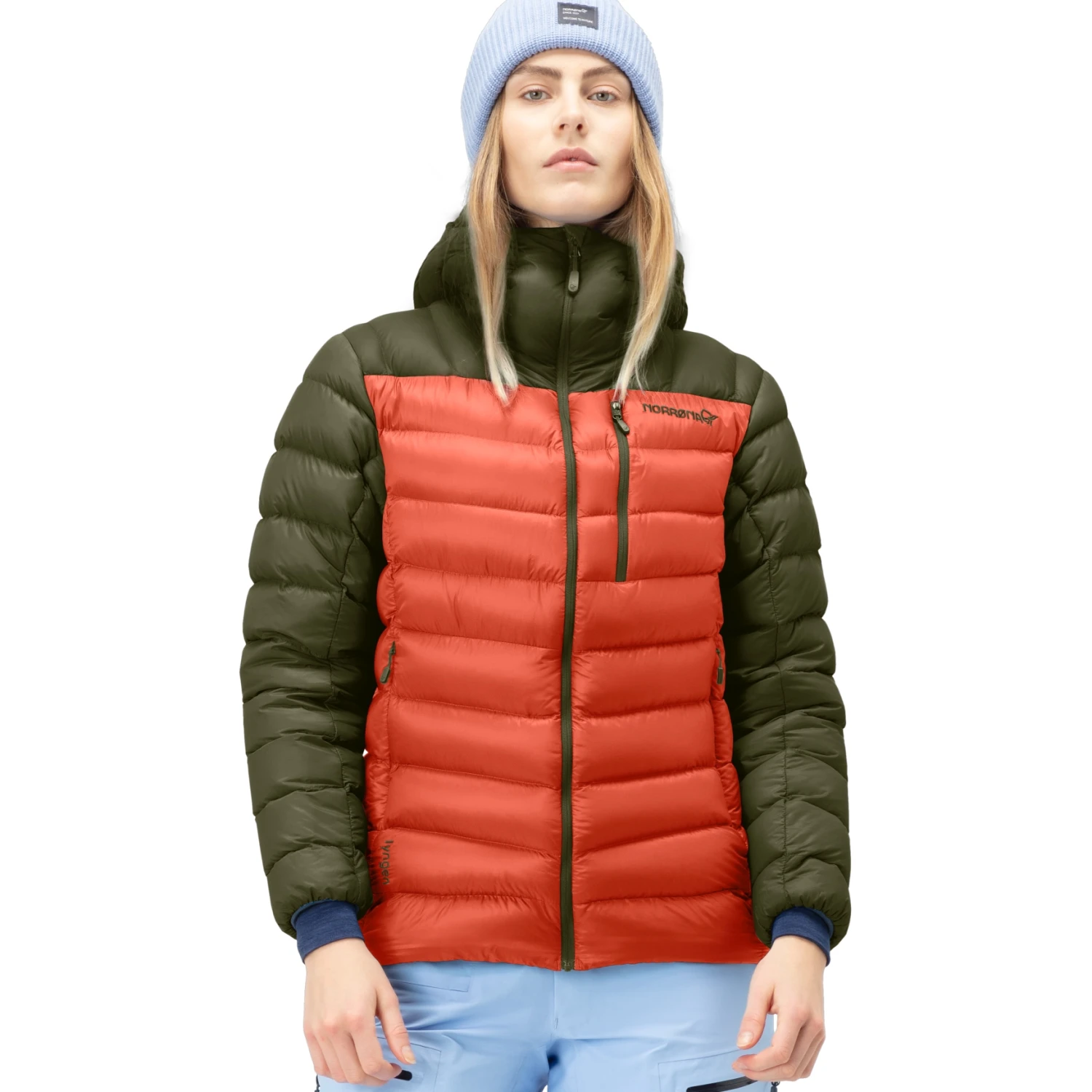 Norrona Giubbotto Donna - Lyngen Down850 Hood - Olive Night/Orange Alert 3 Norrona Giubbotto Donna - Lyngen Down850 Hood - Olive Night/Orange Alert