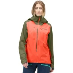 Norrona Giacca Donna - Lyngen Gore-Tex - Olive Night/Orange Alert